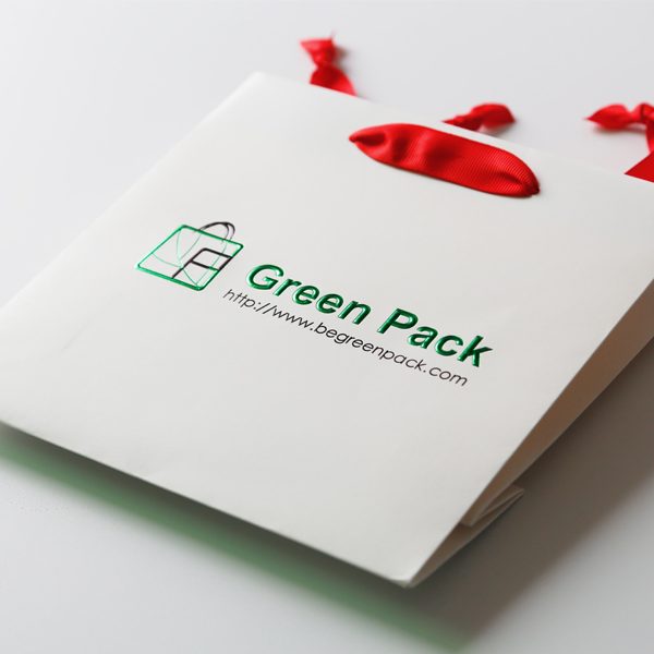 Green Foil Hot Stamp Paper Bag