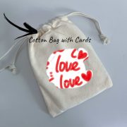 cotton bags with cards